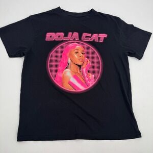 Doja Cat Graphic T-Shirt Black Pink Circle Portrait Music Hip‎ Hop Large L